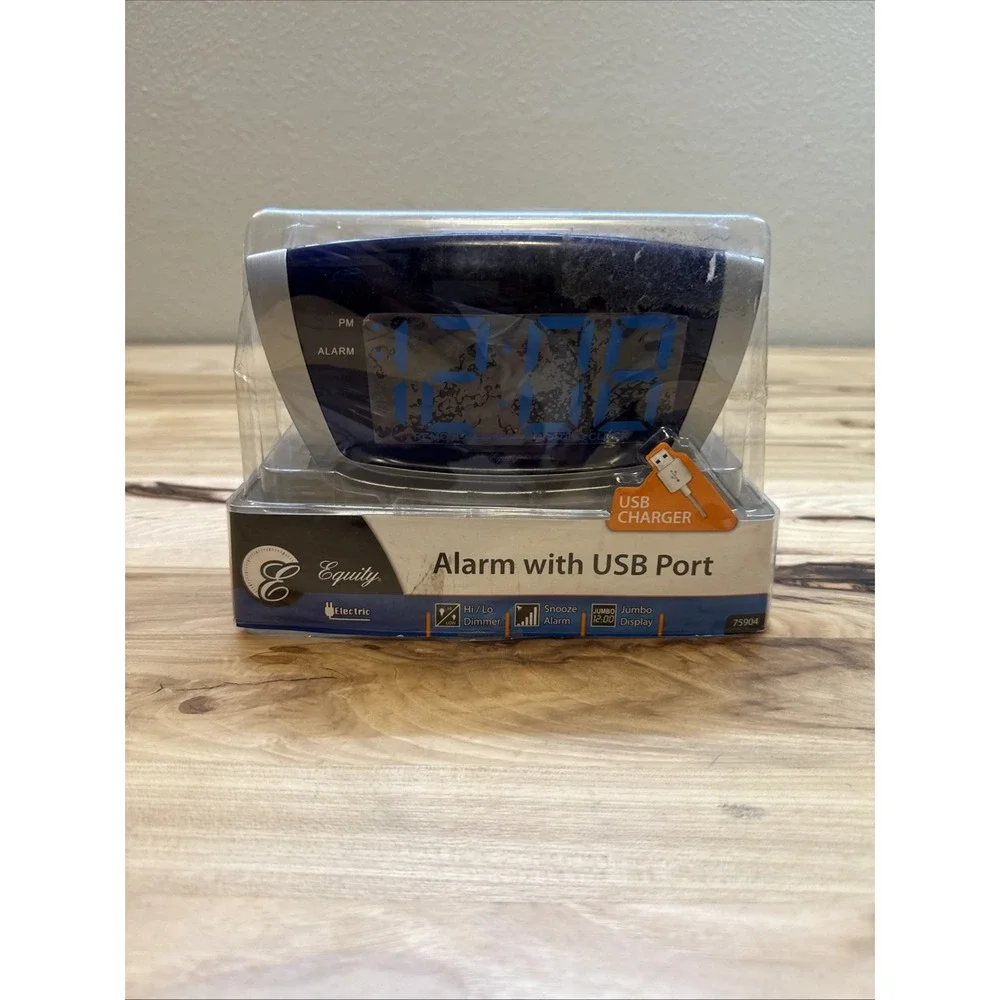 75904 Equity by La Crosse AC Powered Blue LED Digital Alarm Clock